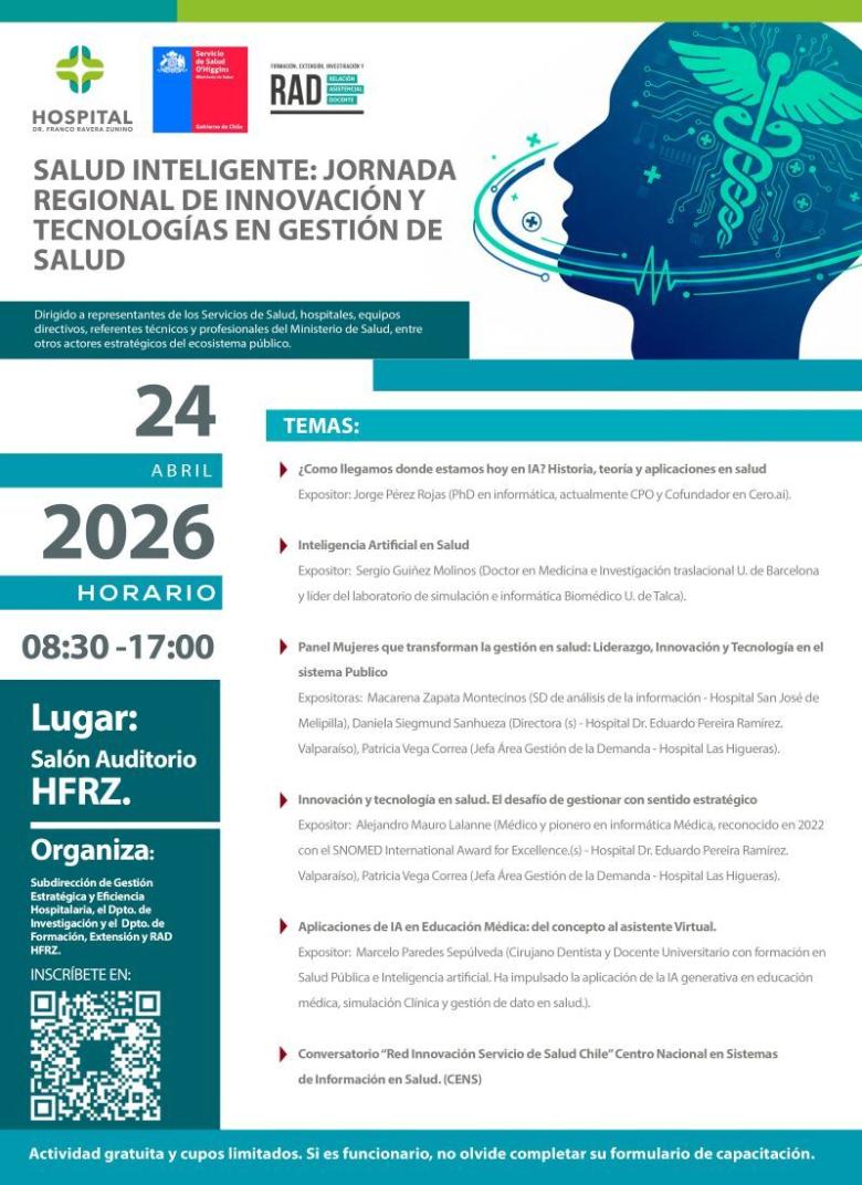 Jornada Regional de Innovación y Tecnologías en Gestión de Salud, hospital regional de rancagua, Hospital Dr. Franco Ravera Zunino (HFRZ)